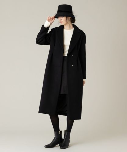ルルウィルビーのショート丈コート　ブラック LOULOU WILLOUGHBY】ショートビーバーテーラーコート