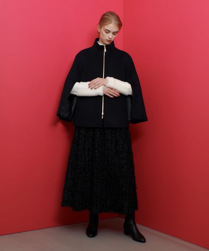 LOULOU WILLOUGHBY】シャルムビーバーケープ風コート|allureville