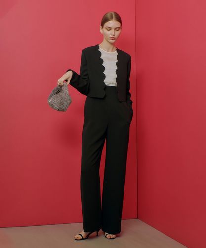 アルアバイル ルルウィルビー シルクウールロングスリットジャケット