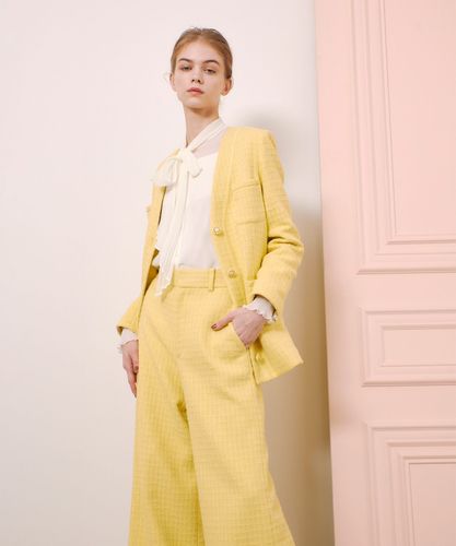 アルアバイル　ルルウィルビー リングツイードステンカラージャケット LOULOU WILLOUGHBY】リングツイードステン