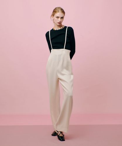 LOULOU WILLOUGHBY】ダブルクロスハイウエストサロペットパンツ