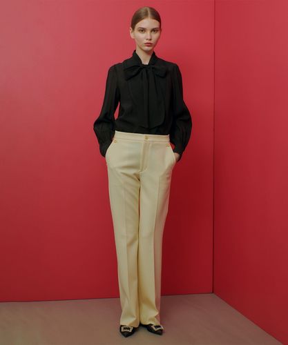 LOULOU WILLOUGHBY】シルキーシボリボンブラウス|allureville OFFICIAL