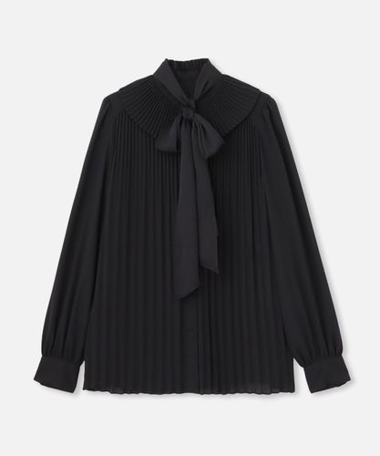 極美品 ルルウィルビー デシンドットフリルボウタイブラウス ブラック