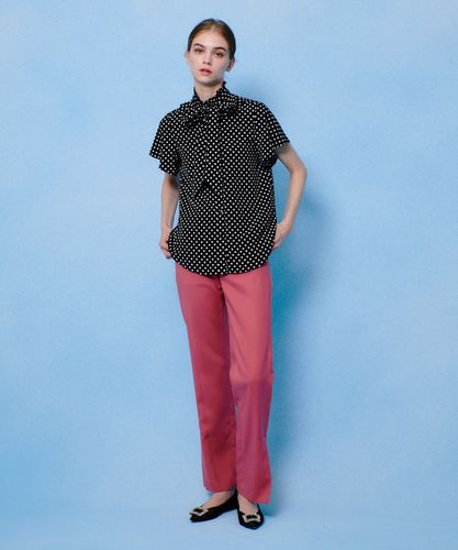 ◇【LOULOU WILLOUGHBY】デシンドットフレアスリーブブラウス