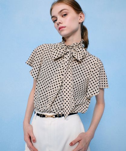【LOULOU WILLOUGHBY】デシンドットフレアスリーブブラウス ◇【LOULOU WILLOUGHBY】デシンドットフレアスリーブブラウス