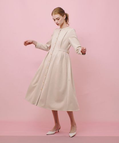 未使用タグ付き今季アルアバイルLOULOUWILLOUGHBYワンピース白 LOULOU WILLOUGHBY】スエードダブルバックルワンピース
