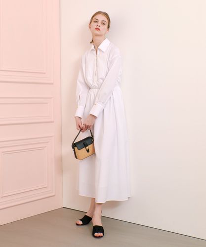 LOULOU WILLOUGHBY サテンフリルシャツワンピース　ワンピース 21251014130_639e94e9a2c3910380