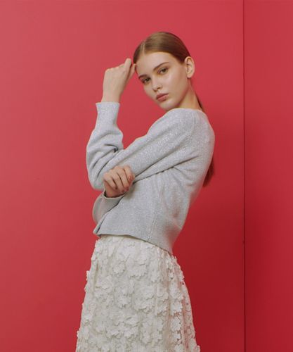【美品】LOULOU WILLOUGHBY アイボリー ラクーンカーディガン 21242016300_349c920b55c1b13505