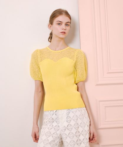 LOULOU WILLOUGHBY】アイレットレースペプラムプルオーバー