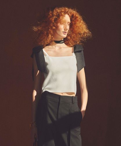 LOULOU WILLOUGHBY】ショルダーリボンミニタンクプルオーバー