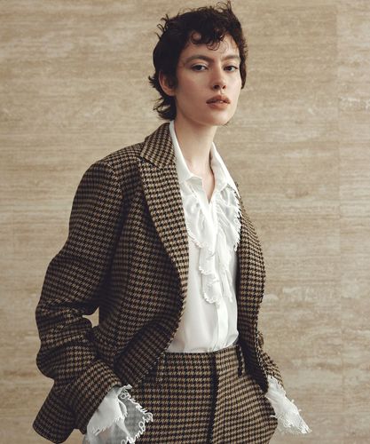 LOULOU WILLOUGHBYダブルクロスリボンジャケット allureville｜【LOULOU WILLOUGHBY】ダブルクロスノーカラーリボン