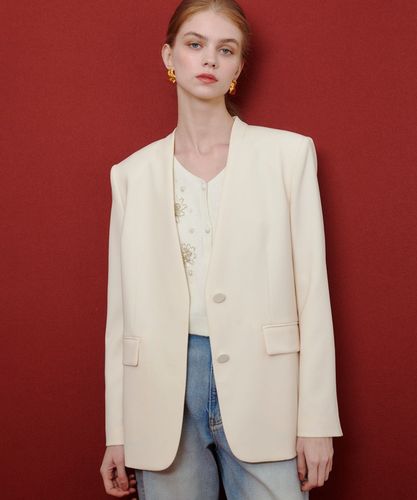 アルアバイル ルルウィルビー リネンストレッチノーカラーダブル