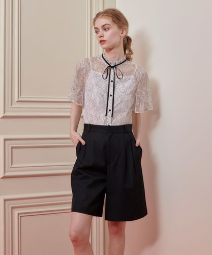アルアバイル　ルルウィルビー レースベロアリボンブラウス LOULOU WILLOUGHBY】レースベロアリボンブラウス|allureville OFFICIAL