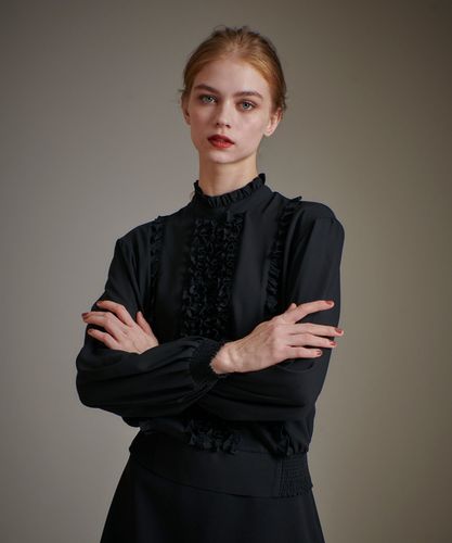 アルアバイル　ルルウィルビー フリルスタンドブラウス LOULOU WILLOUGHBY】ビジュースタンドフリルシャツ|allureville