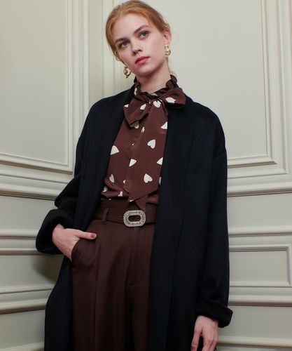 WEB限定【LOULOU WILLOUGHBY】デシンハートプリントボウタイブラウス