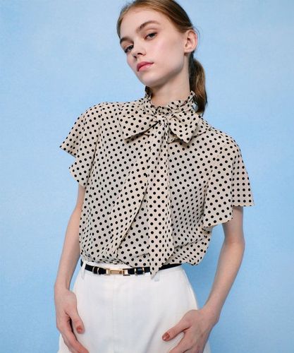 ◇【LOULOU WILLOUGHBY】デシンドットフレアスリーブブラウス