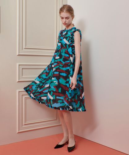 完売品　LOULOU WILLOUGHBY コスメティックプリントワンピース LOULOU WILLOUGHBY】ブラッシュプリントワンピース|allureville