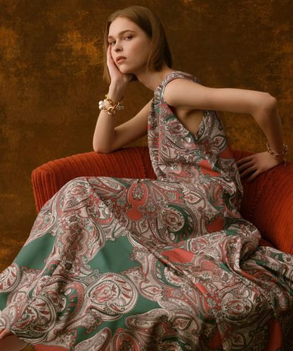 リーフプリントマルチフレアーVネックワンピース|allureville OFFICIAL