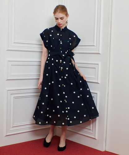 LOULOU WILLOUGHBY】ホースジオメトリックプリントシャツワンピース