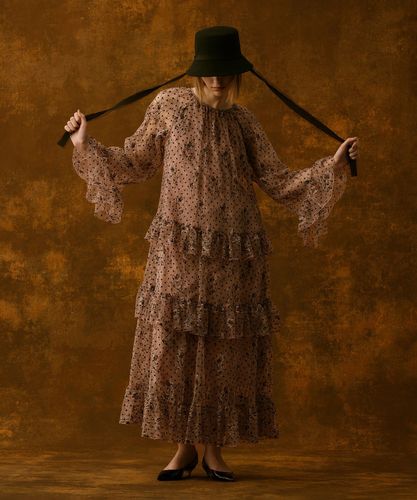 LOULOU WILLOUGHBY】ホースジオメトリックプリントシャツワンピース