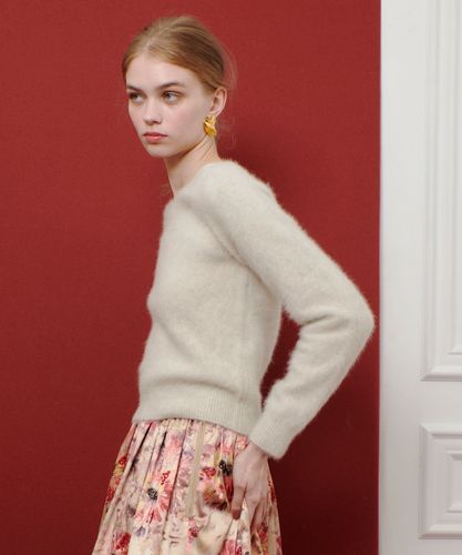 LOULOU WILLOUGHBY】カシミヤブレンドファー加工プルオーバー