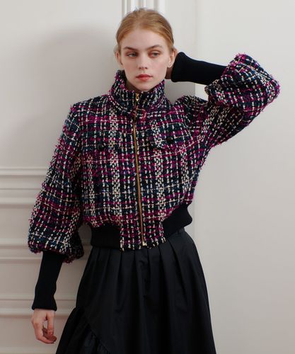 定価6.5万円 CLARENSONツィードジャケット ツイード クラレンソン 紺