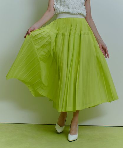 大特価！早い者勝ち！　シルク100%ベージュ フレアスカート プリーツデザイン LOULOU WILLOUGHBY】シルクウールマーメイドフレアスカート