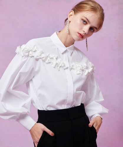 【新品タグ付】LOULOU WILLOUGHBY レーストリミングシャツ LOULOU WILLOUGHBY】レーストリミングシャツ|allureville OFFICIAL