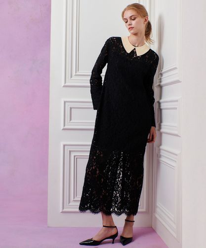 LOULOU WILLOUGHBY】オーガンドットウエストリボンワンピース