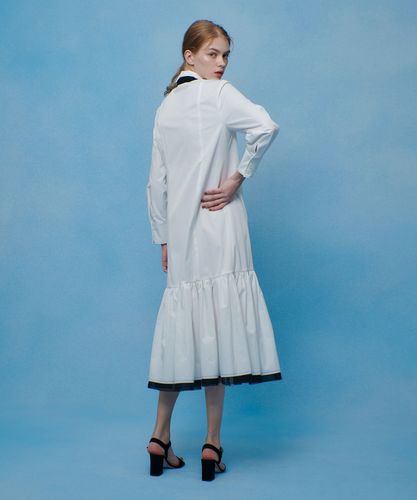 LOULOU WILLOUGHBY】メモリーツイルティアードシャツワンピース