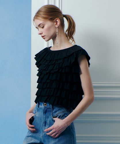 LOULOU WILLOUGHBY】レースドッキングプルオーバーブラウス