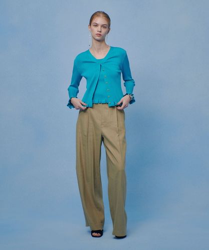 LOULOU WILLOUGHBY ワイドリブヘムフリルカーディガン ワイドリブヘムフリルカーディガン|allureville OFFICIAL SITE