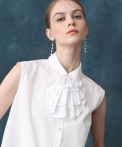 極美品✨️24SS　￥3.7万　コルピエロ　ビッグカラージョーゼットブラウス　白 LOULOU WILLOUGHBY】セーラーカラージョーゼットブラウス|allureville