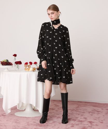 LISAチェリープリント リボンワンピース|allureville OFFICIAL SITE