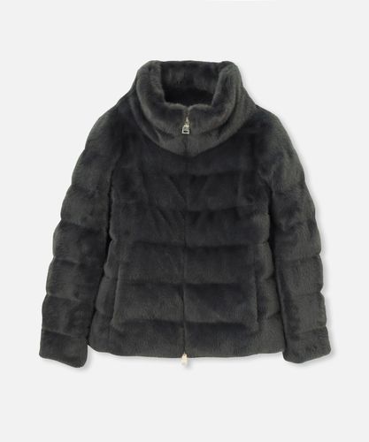 HERNO(ヘルノ－)】 HIGH COLLAR FUR COMBI MIDDLE DOWN|allureville