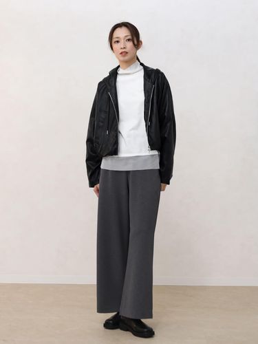 LEMONeD フーディ Mサイズ 黒　メンズ　レディース フェイクレザーショートフーディージャケット - CLOVE - CLOVE