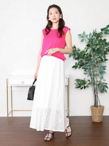 新品 YAMADAYA 刺繍　レース　カットワーク　スカート ヤマダヤ カットワークレースフレアスカート - Vin - Vin｜YAMADAYA STORE