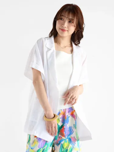 Vin 麻混ハーフスリーブジャケット 麻混ハーフスリーブジャケット - Vin - Vin｜YAMADAYA STORE