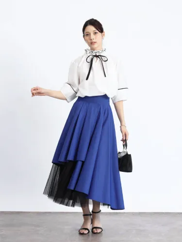 新品タグ付きFENNELフェンネルサロペットスカートグレージュ定価19,800円 フェンネル FENNEL バックリボンスカート （ブラウン