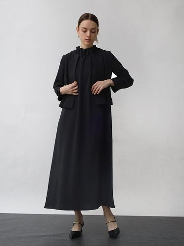 タックデザインノーカラージャケット - Aga Black - Aga｜YAMADAYA STORE