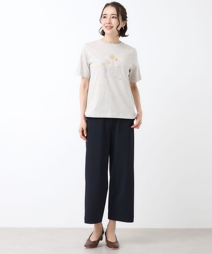 レディース フラワーモチーフ 半袖 Tシャツ通販 [0102-63209
