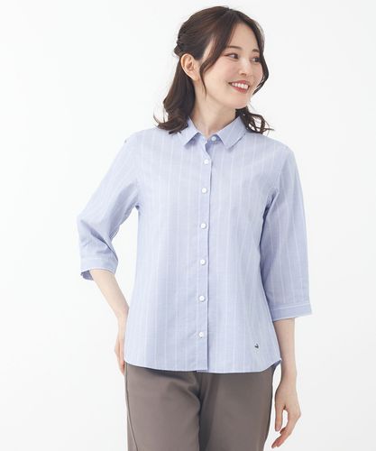 ブラウス シャツ ダブルボタンストライプシャツ レディース DOUBLE STANDARD CLOTHING ブラウス シャツ ラインストーン