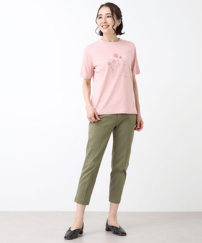レディース フラワーモチーフ 半袖 Tシャツ通販 [0302-63209