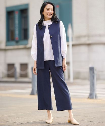 レディースパンツ、洋服 レディース リネンライク セミワイド パンツ通販 [0305-53501