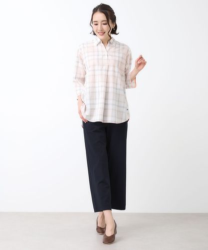 レディース リネンブレンド スキッパー チュニック通販 [0321-63702