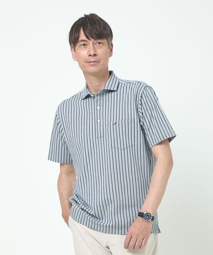 CROCODILE ストライプ 長袖Tシャツ L メンズ ソアロン ストライプ柄 シャツ【日本製生地】【接触冷感