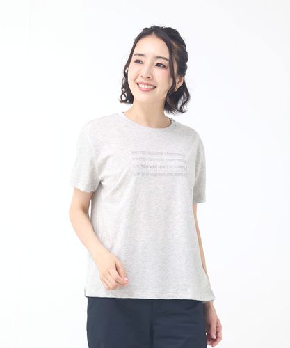 レディース ロゴプリント クルーネック Tシャツ 【吸汗速乾
