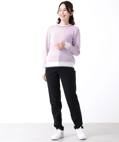 レディース ウールブレンド 千鳥柄チェック 配色 ニット通販 [2003