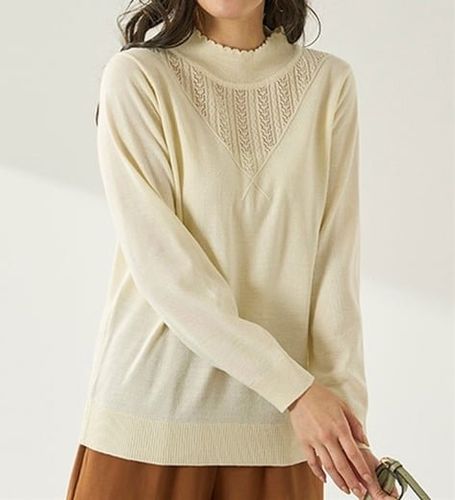 sheller♡シェリエ♡ボウタイニットトップス♡ホワイト 配色ボウタイニットトップス - ベルーナ【公式】