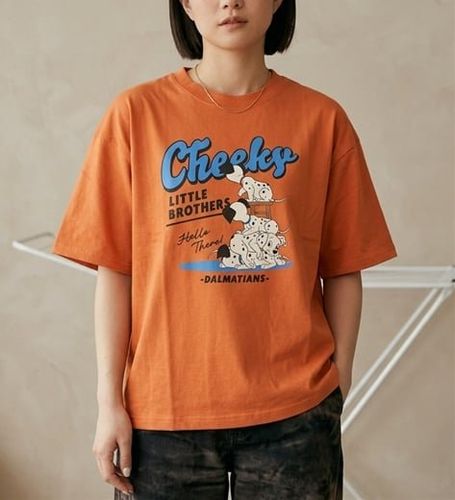 Disney＞【ミッキー】さがら刺しゅうワイドシルエットTシャツ